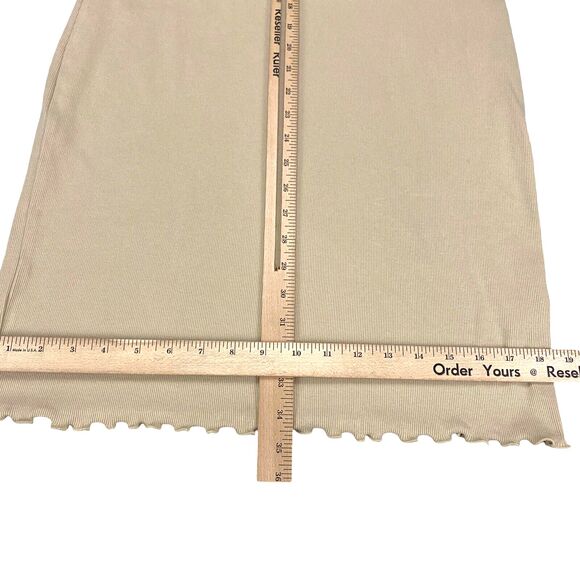 ABOUND Women's Mini Raincheck Dress Beige Cream Ribbed  Short Sleeve - Large - Picture 5 of 14